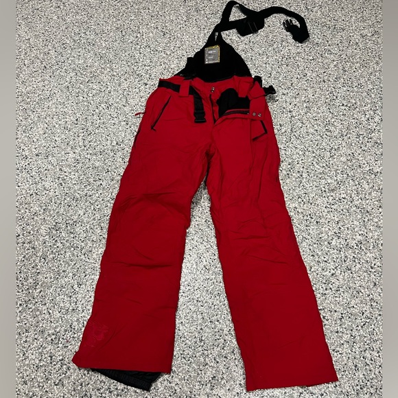 Men’s ski bib. Color red - Picture 6 of 8